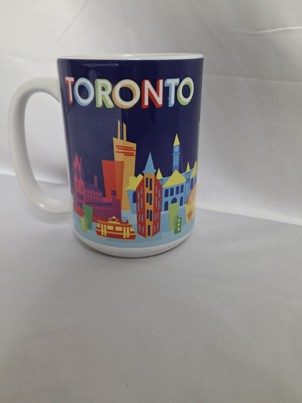 Toronto Skyline Ceramic Coffee Mug - Navy Multi-Color